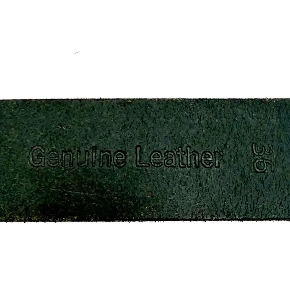 Timberland Men's Black Leather Belt Size 36 Logo Patch Distressed Buckle